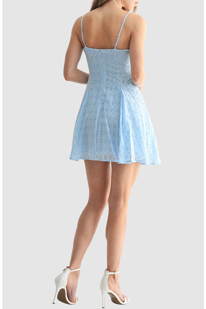 Eyelet Fit & Flare Minidress, Alternate, color, CHAMBRAY