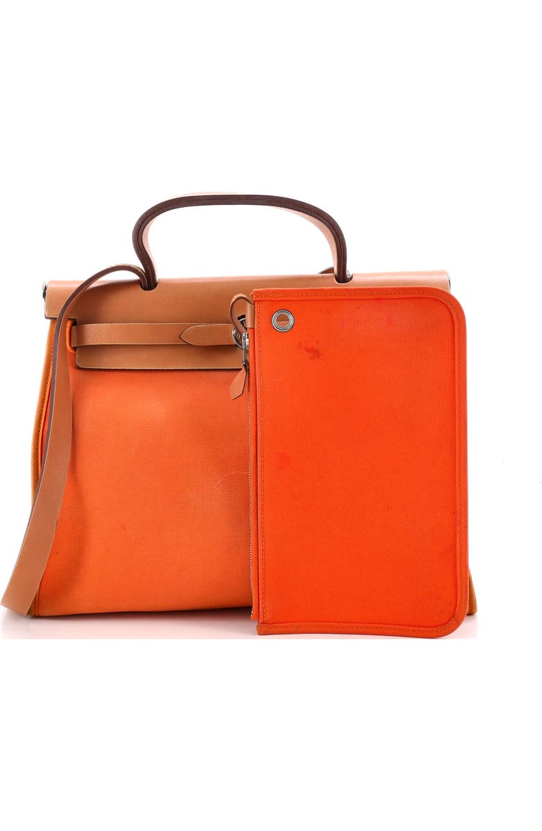 Pre-Owned Hermes Herbag Zip Leather and Toile 31, Alternate, color, Mangue