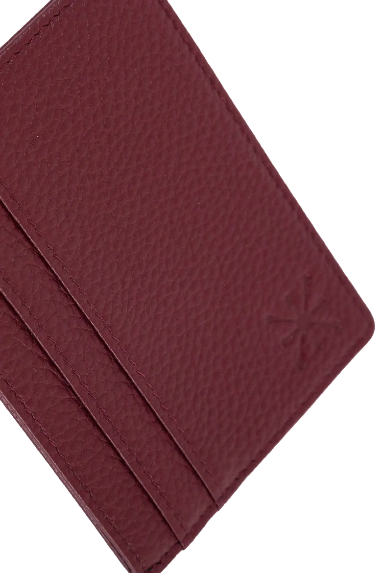Leather Card Holder, Alternate, color, Burgundy