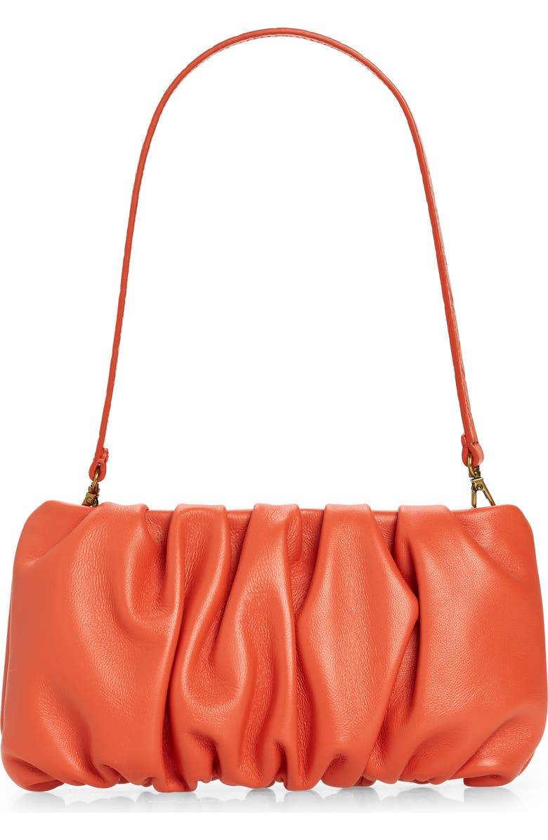 STAUD Bean Leather Clutch, Alternate, color, Blood Orange