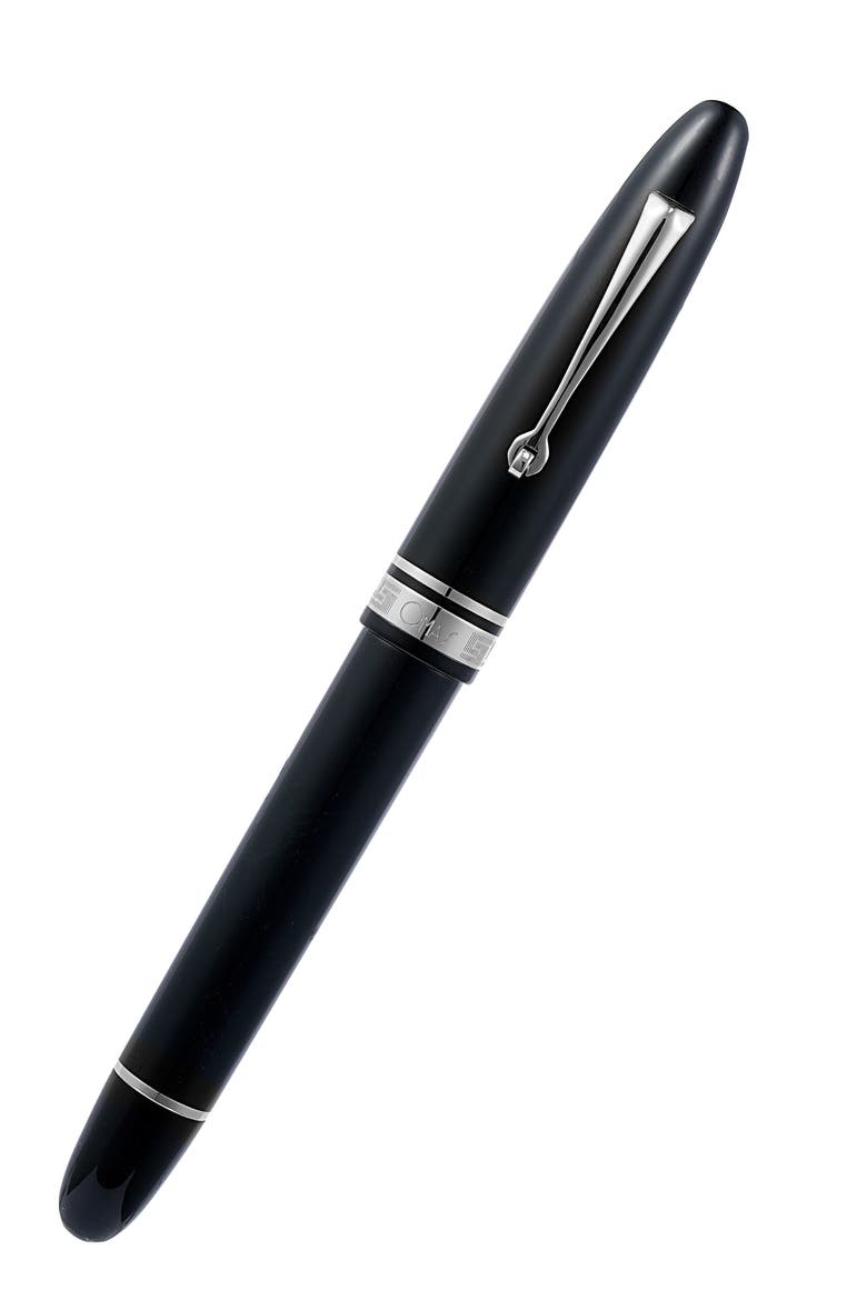 Ogiva Nera with Silver Trim Fountain Pen, Alternate, color, Black Fine