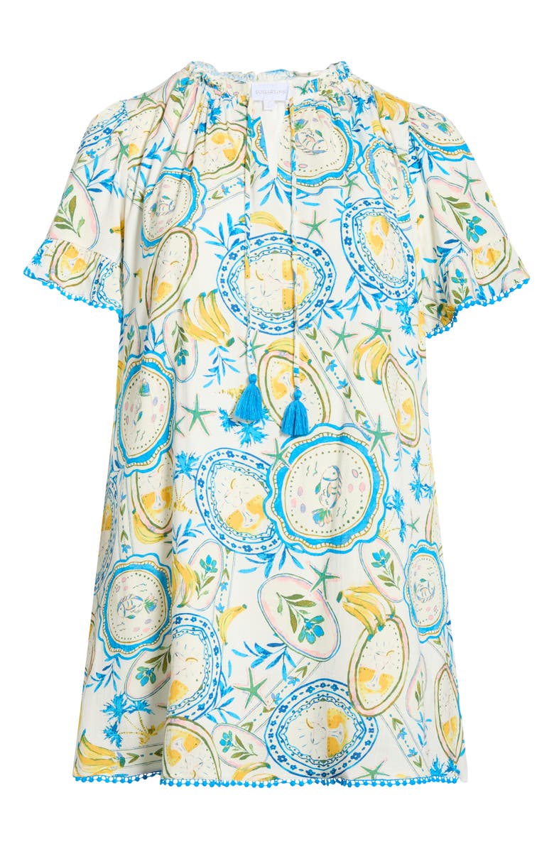 SUGARLIPS Harvest Island Darcie Shift Dress, Alternate, color, White Blue Yellow