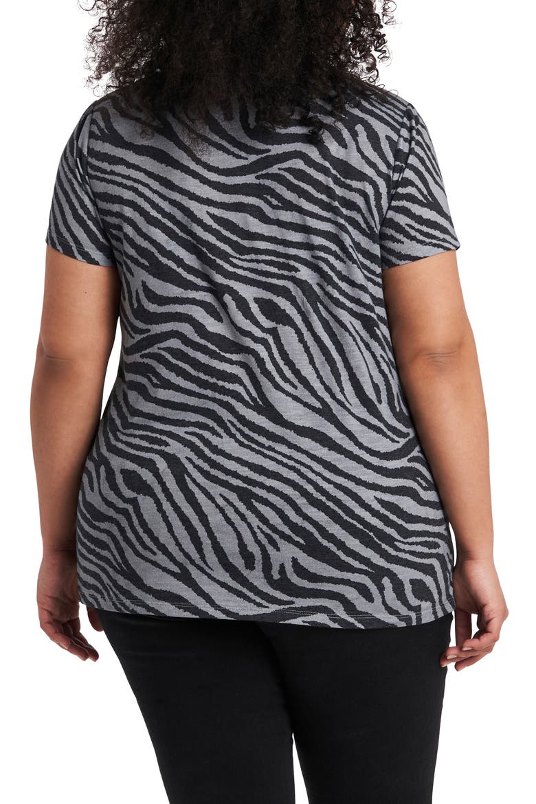 Zebra Print Scoop Neck T-Shirt, Alternate, color, SILVER HEATHER