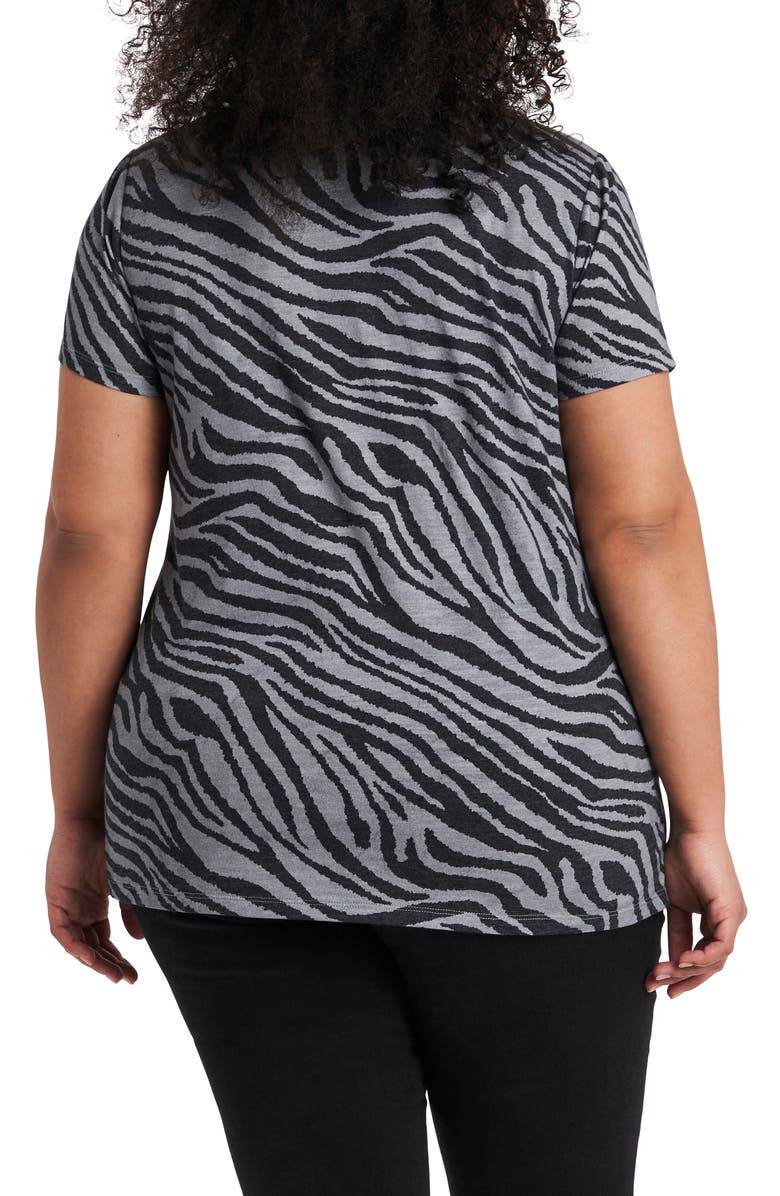 Vince Camuto Zebra Print Scoop Neck T-Shirt, Alternate, color, 