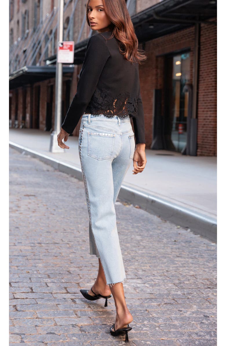 Generation Love Han Stud Jeans, Alternate, color, Light Blue/Silver