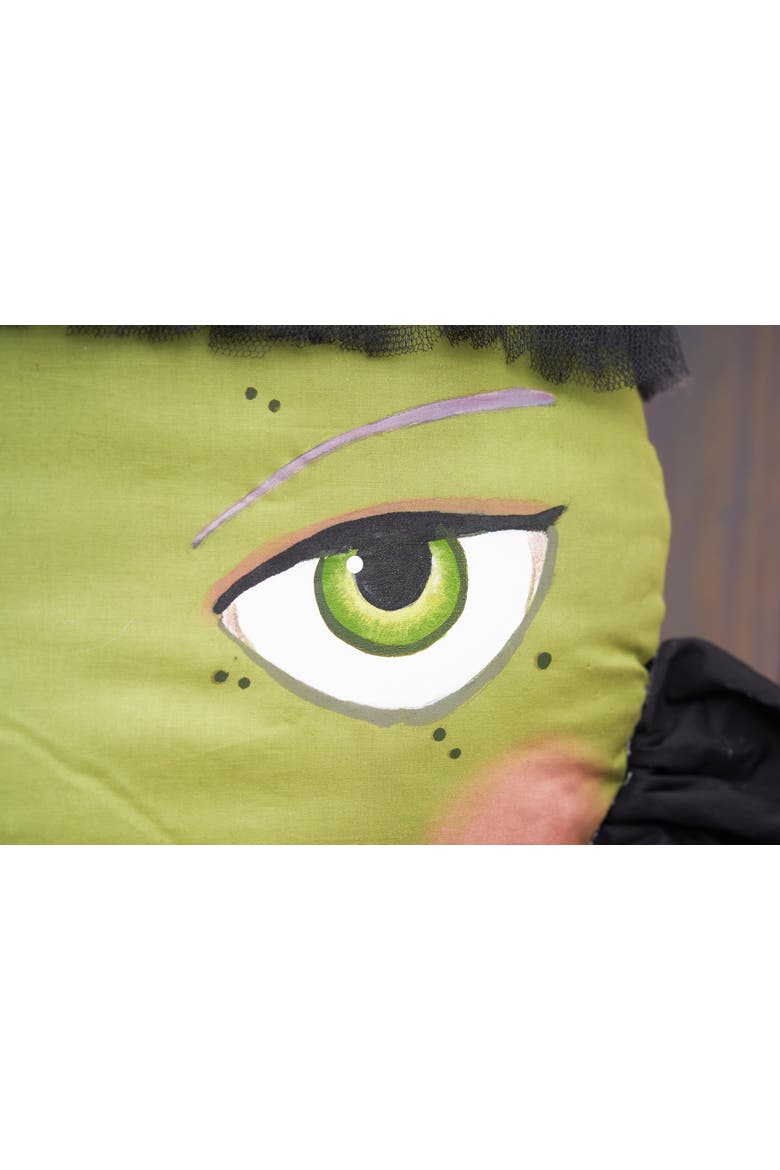 Resting Witch Face Zombinaland Halloween Decorative Soft Figurine Pillow, Alternate, color, Black