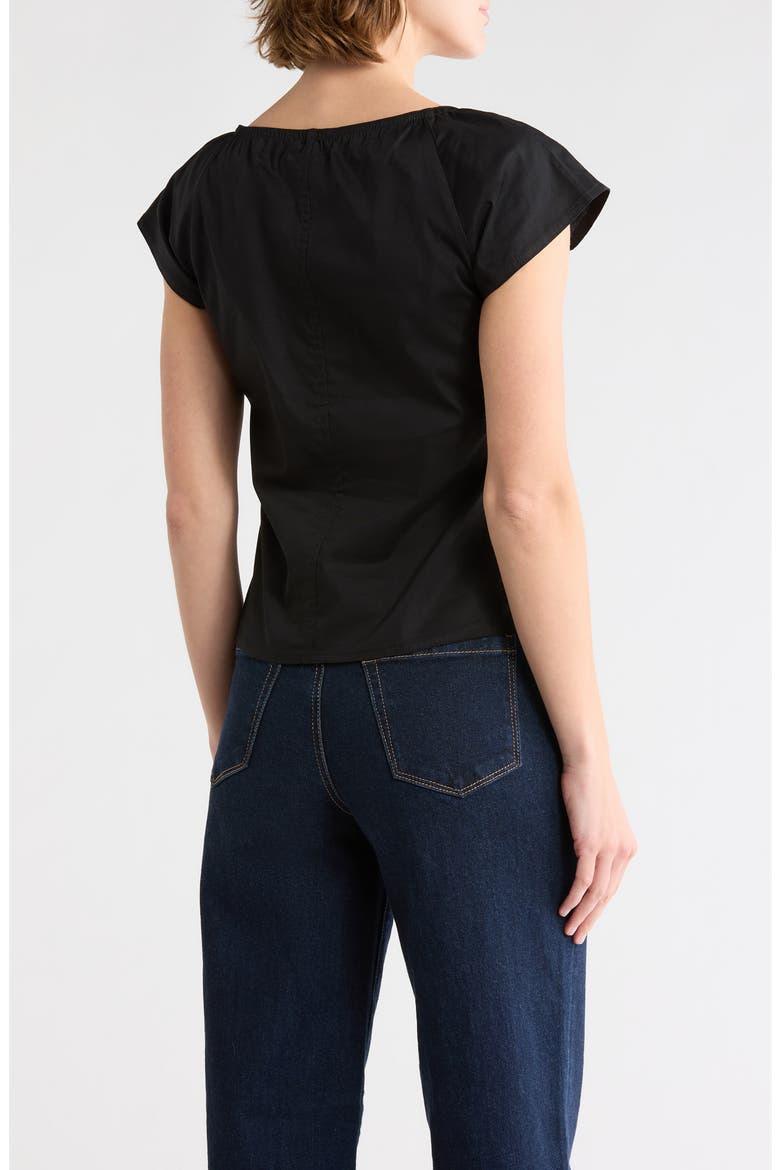 Fitted Milkmaid Top, Alternate, color, BLACK