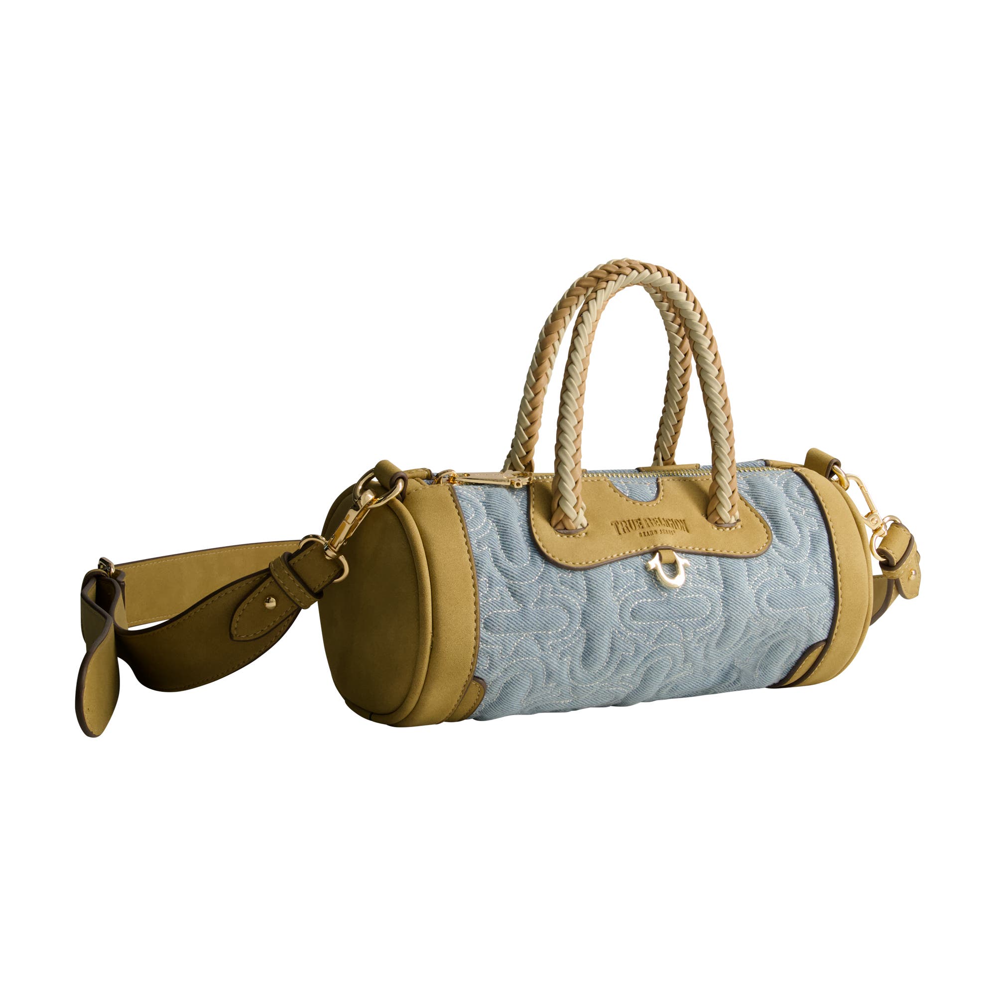 True Religion Quilted Horseshoe Mini Duffel Crossbody Bag, Alternate, color, Denim