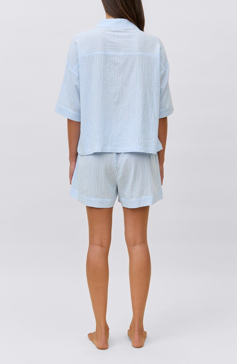 Papinelle Sabring Stripe Boxer Pajamas, Alternate, color, Blue Bell White Stripe