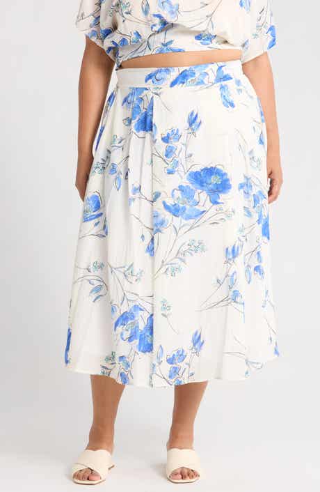 Renee C Floral Midi Skirt