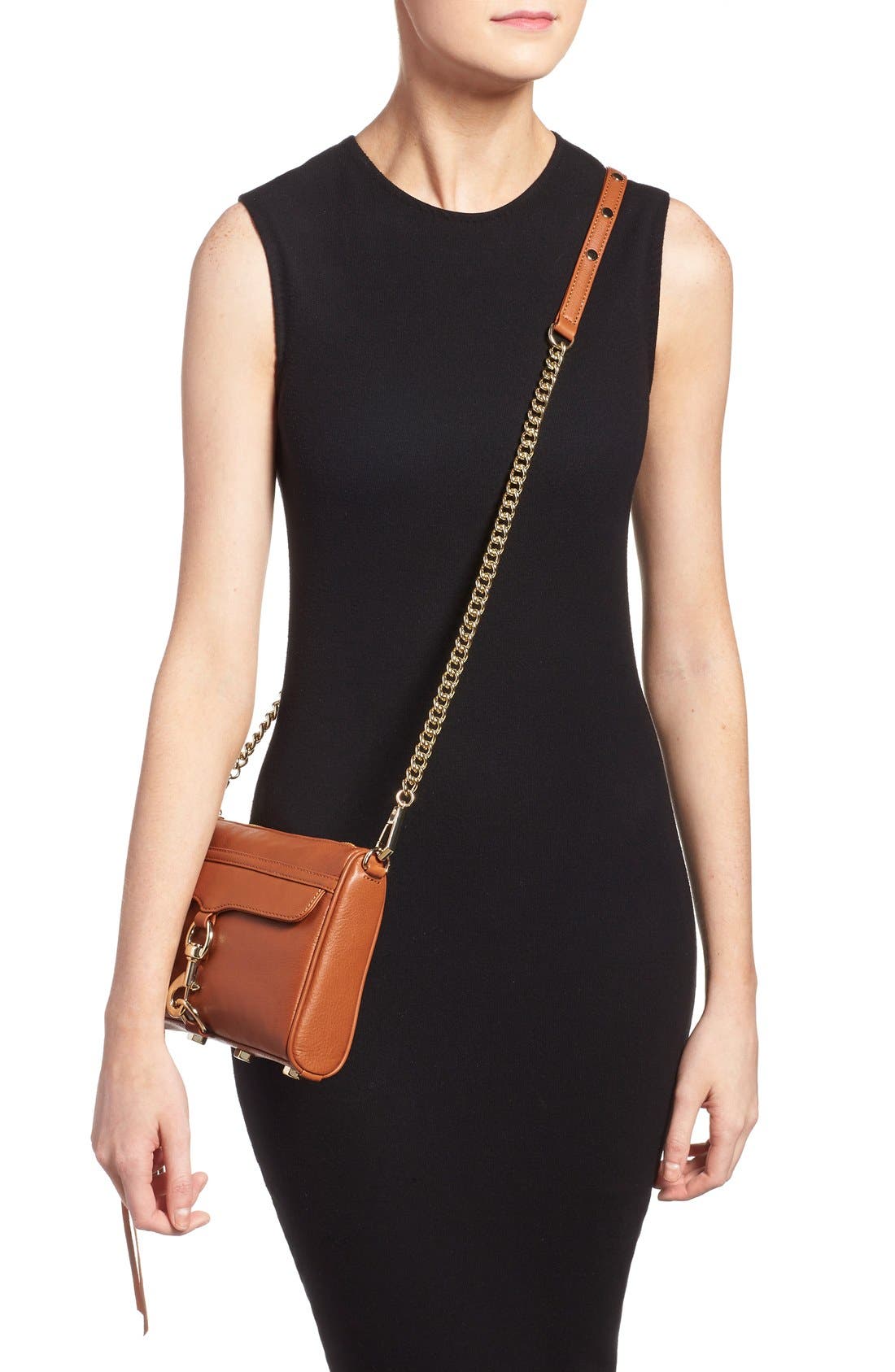 'Mini MAC' Crossbody Bag, Alternate, color, ALMOND