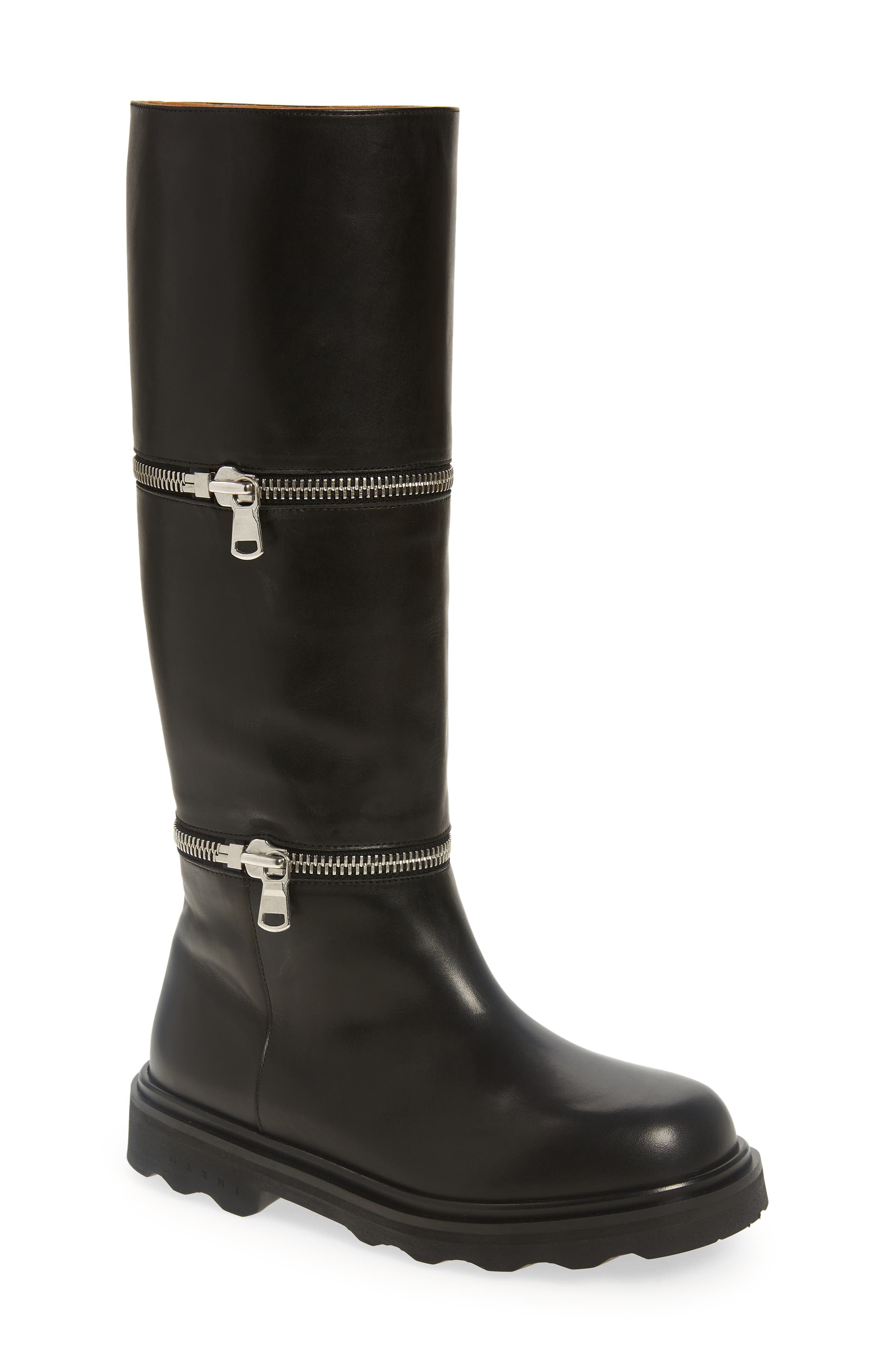 Marni Convertible Zip Knee High Boot, Main, color, 