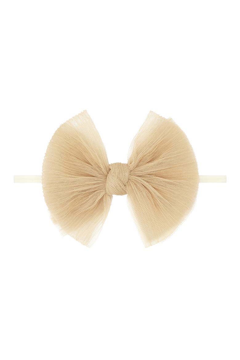 Tulle FAB Bow Headband, Main, color, PLEATED HONEYSUCKLE