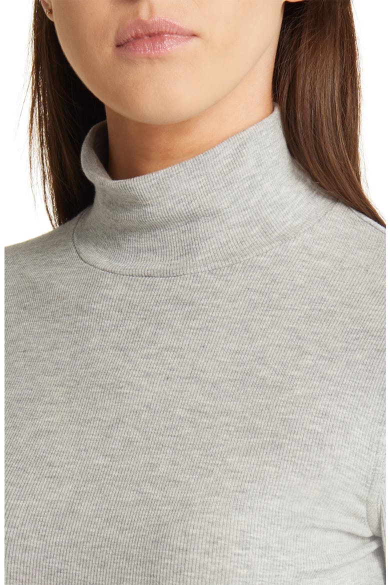 Gris Heather Rib Turtleneck Top, Alternate, color, GRIS HEATHER