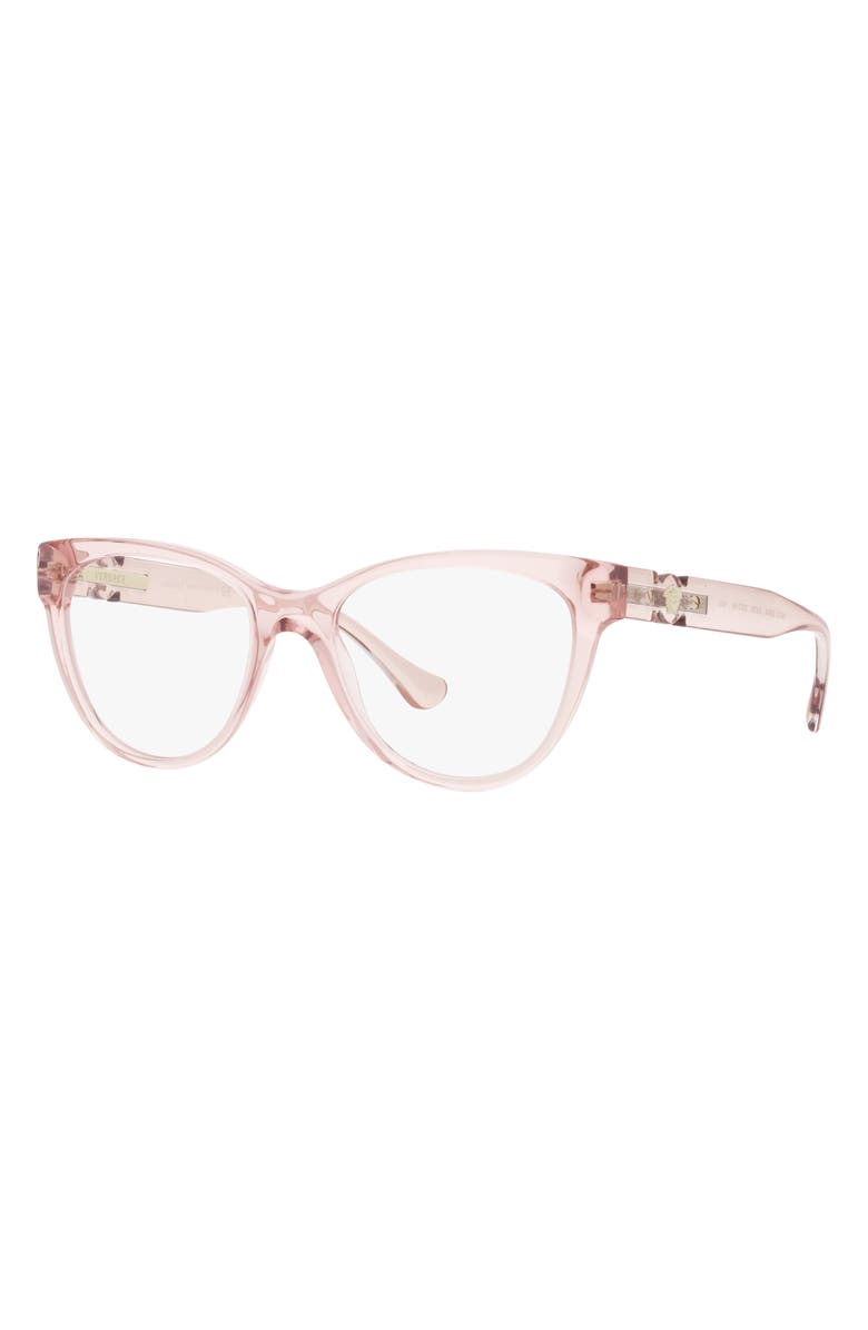 Versace 53mm Cat Eye Optical Glasses, Alternate, color, Trans Pink