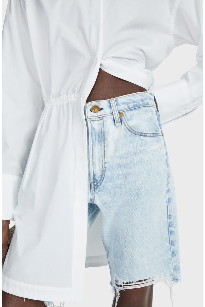 Chew Hem Denim Bermuda Shorts, Alternate, color, VICTORIA