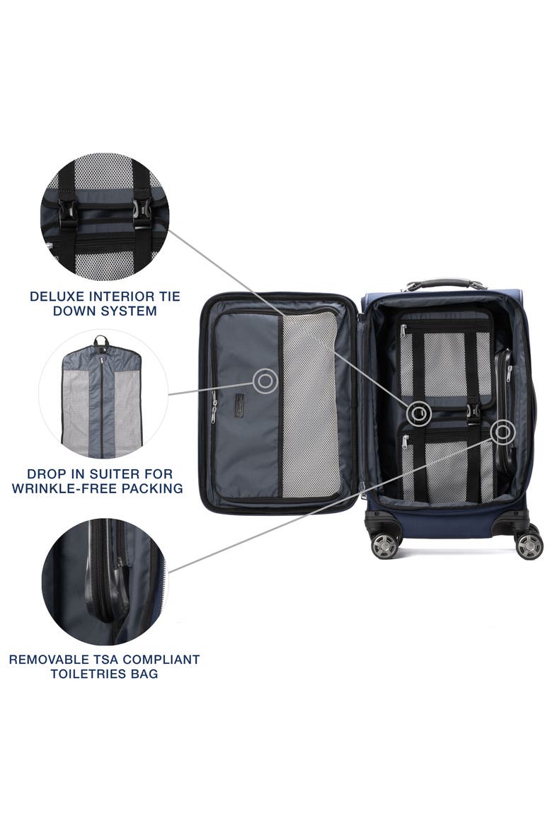 Platinum Elite Softside Expandable 21" Carry On Spinner Luggage, Alternate, color, Dark Blue