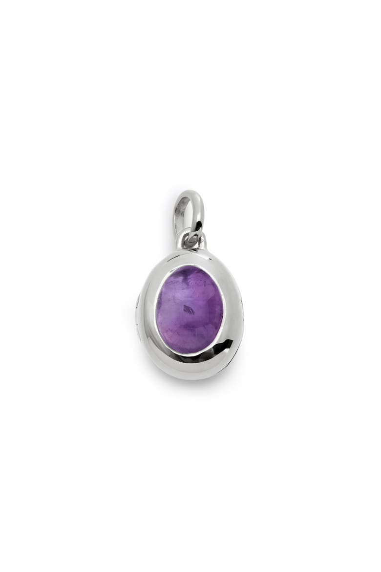 Birthstone Locket Pendant, Main, color, STERLING SILVER / AMETHYST