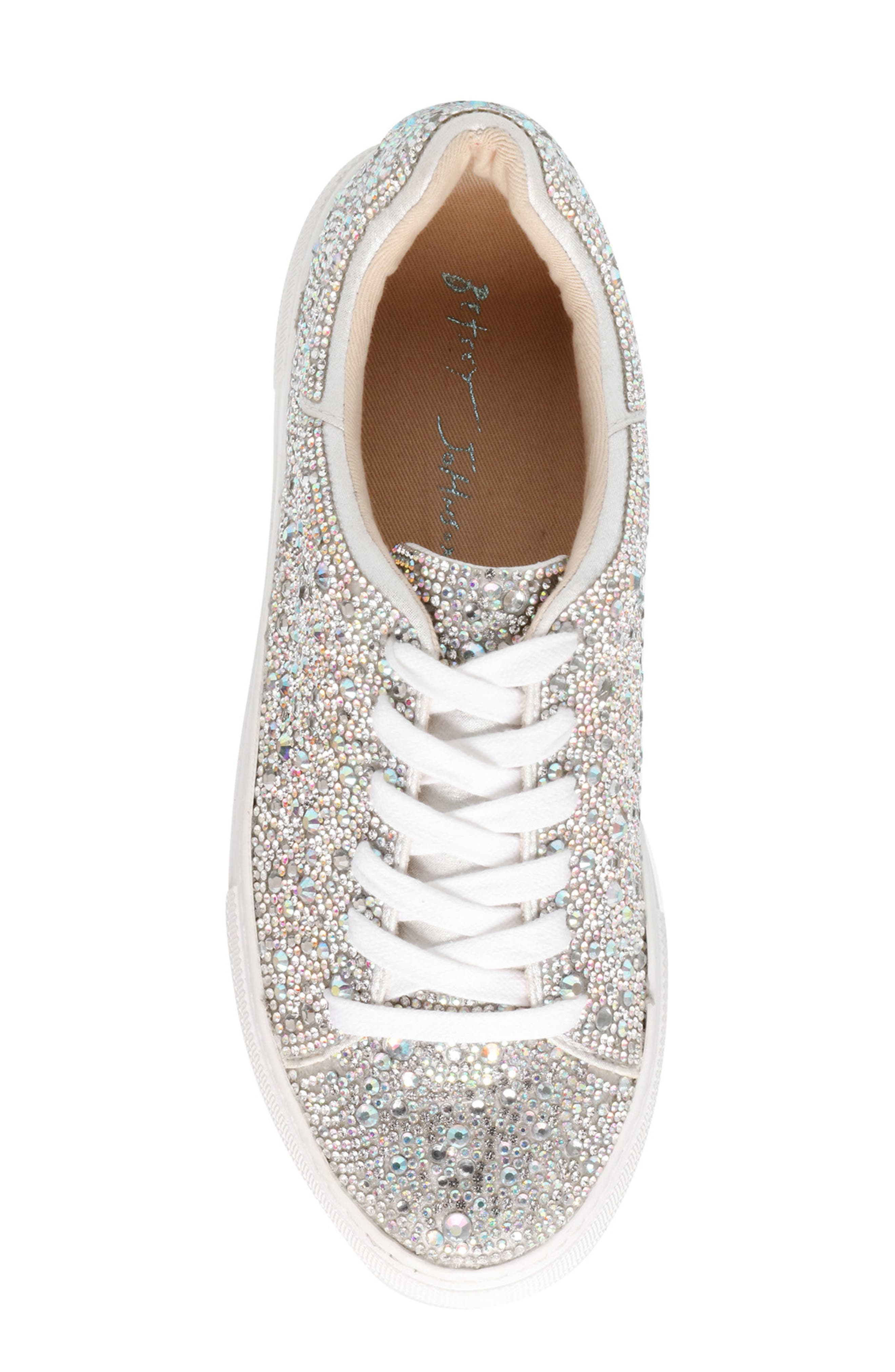 Sidny Crystal Pavé Platform Sneaker, Alternate, color, RHINESTONE