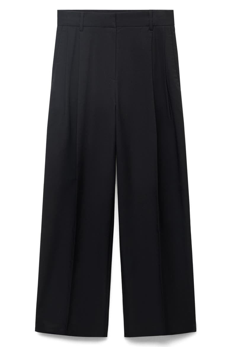 Pleated Wide Leg Pants, Alternate, color, BLACK