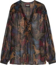 Zadig & Voltaire Tamela Horses Sheer Mousseline Top