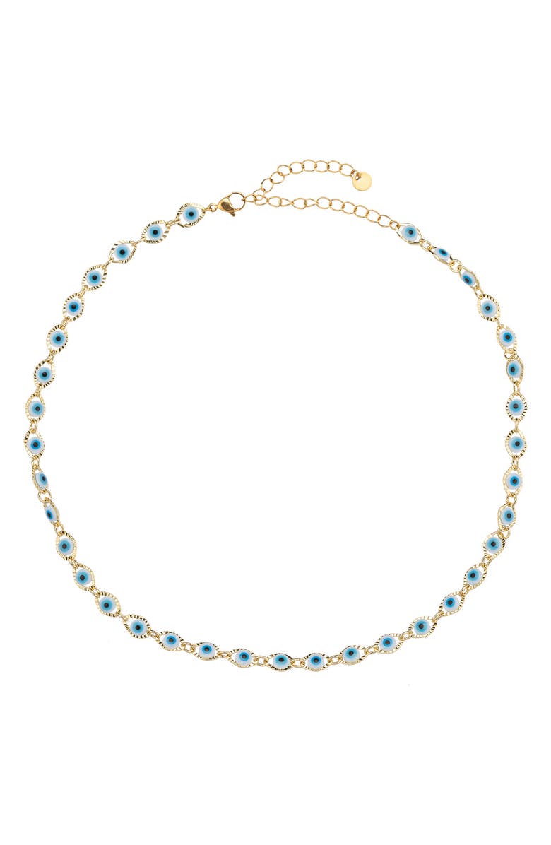 EYE CANDY LOS ANGELES Eyes For All Evil Eye Necklace, Main, color, Gold