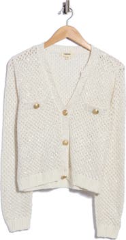 L'AGENCE Blanca Sequin Crop Cardigan