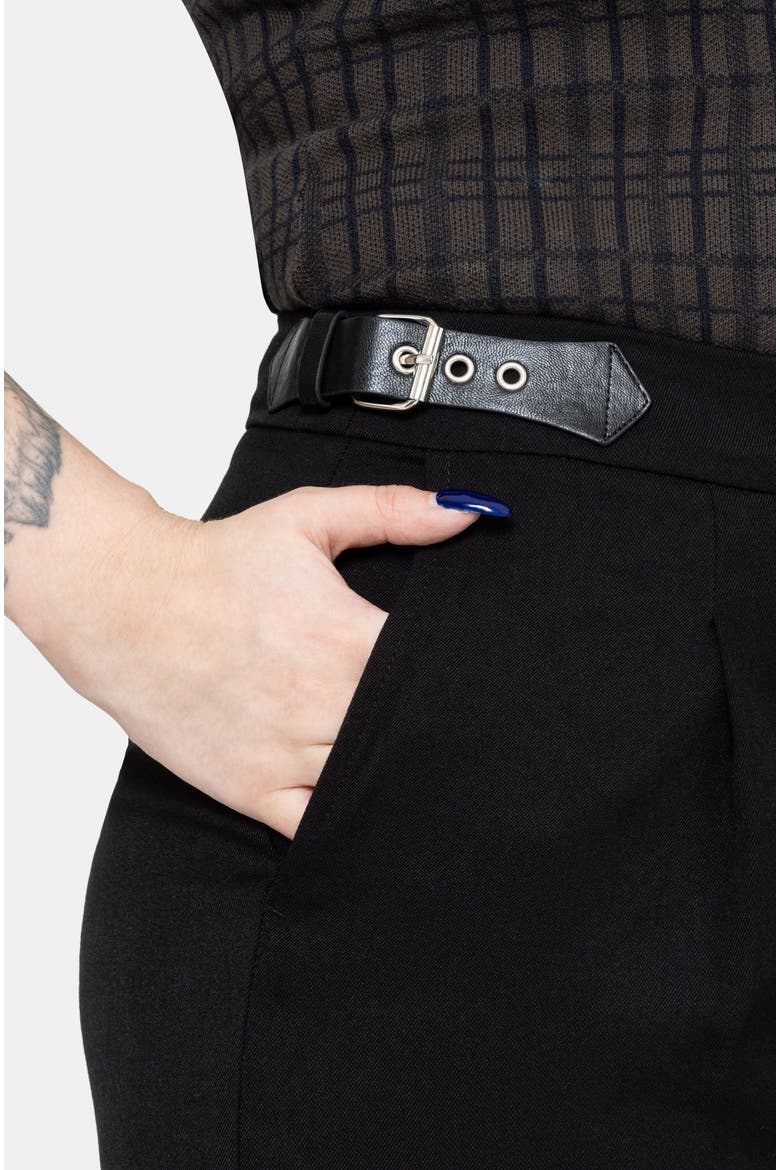 Nightingale Buckle Wide Leg Trousers, Alternate, color, Black