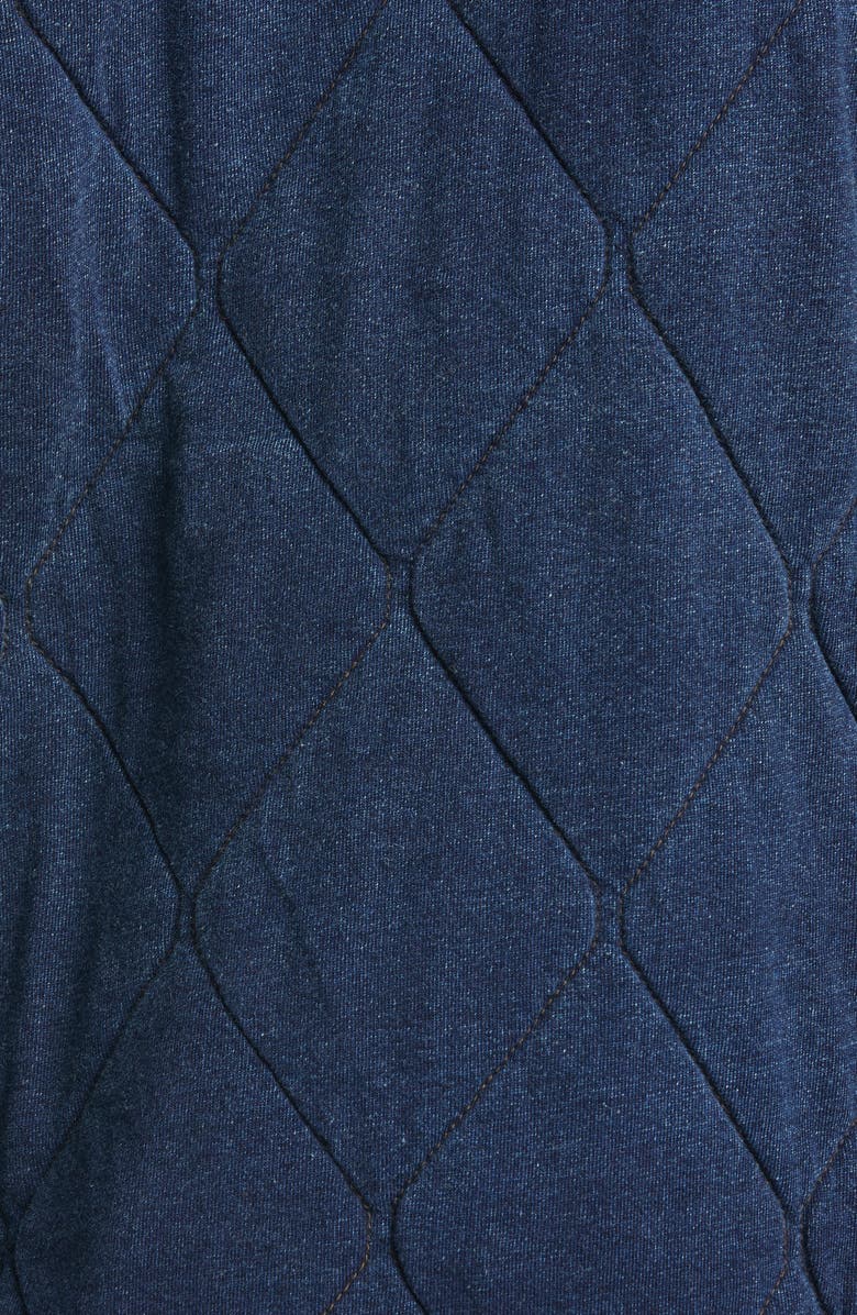 Double RL RRL Indigo Quilted Jersey Hoodie, Alternate, color,