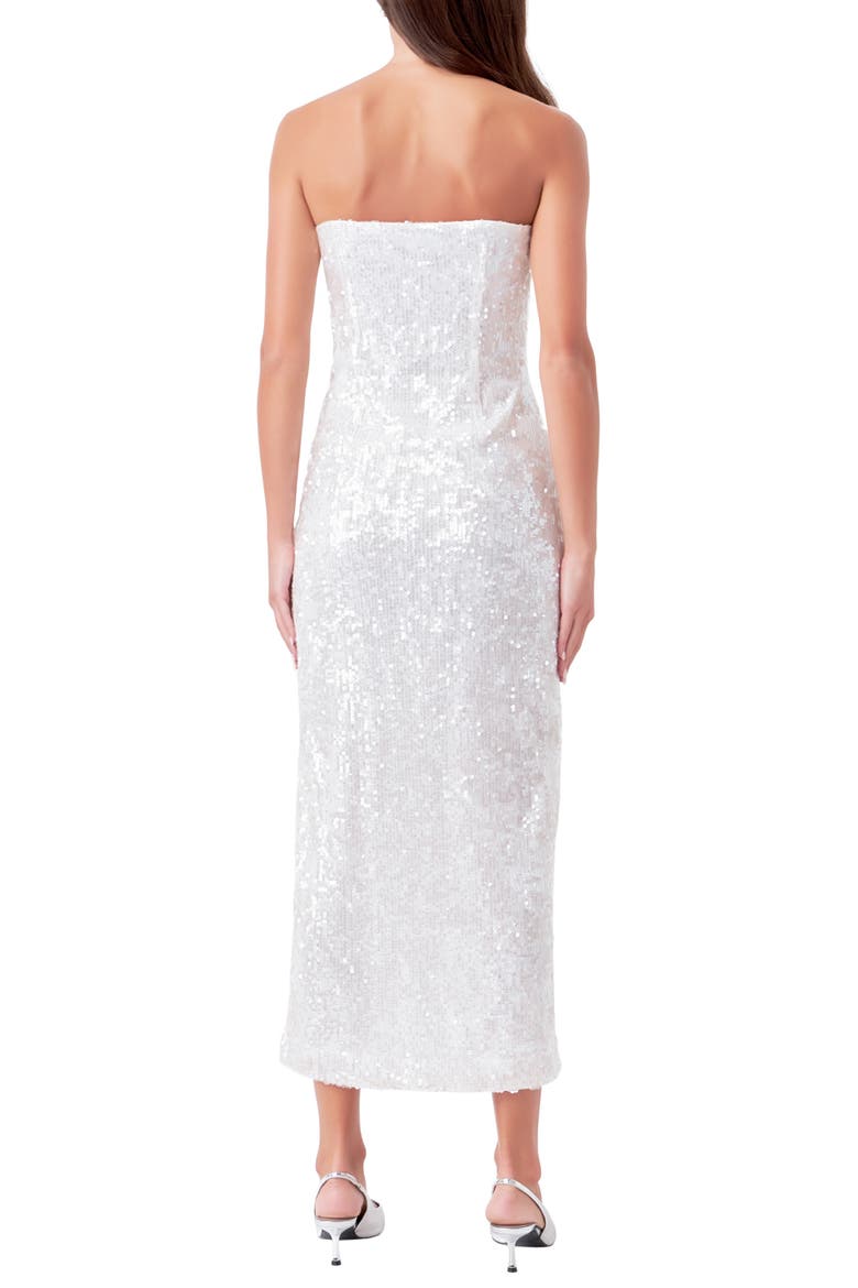 Sequin Strapless Maxi Dress, Alternate, color, CLEAR