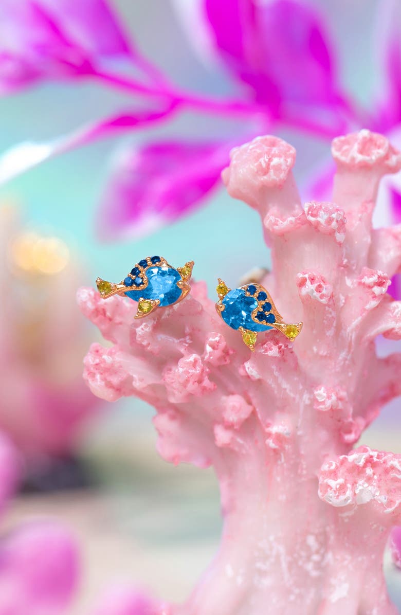 Girls Crew x Disney<sup>®</sup> Finding Nemo Dory Cubic Zirconia Stud Earrings, Alternate, color, Gold