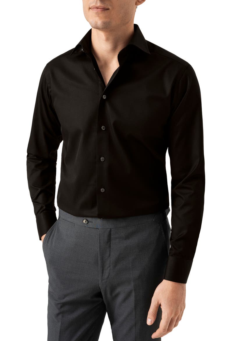 mens slim dress shirt Fit in Dark Blue Emerald with Stretch, 3X-Large by Alain Dupetit blend fabric in a slim silhouette Men's White Cotton Dress Shirt