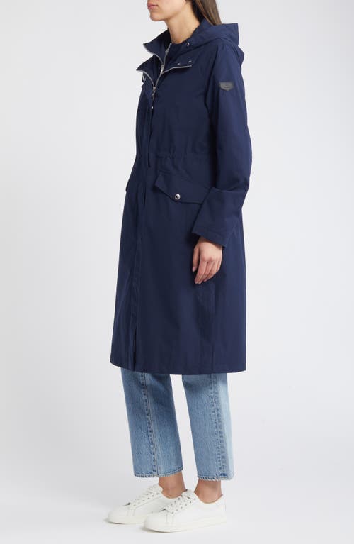 Sam Edelman Longline Hooded Jacket In Navy