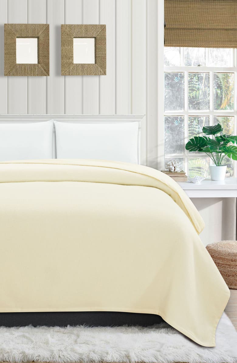 MELANGE HOME Wool Blend Blanket, Alternate, color, Ivory