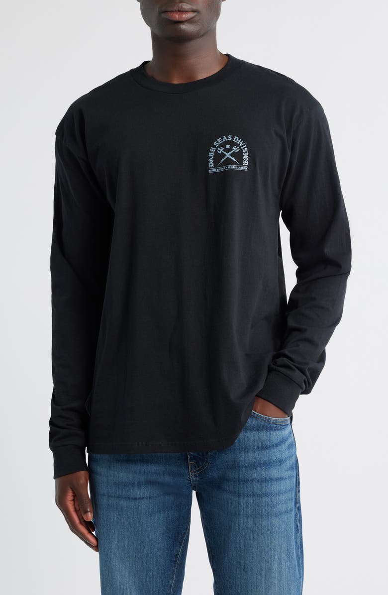 DARK SEAS Rowboat Long Sleeve Graphic T-Shirt, Main, color, Black