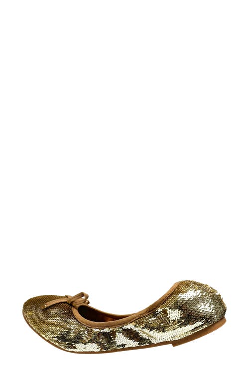 Ninety Union Sequin Ballerina Flat In Gold