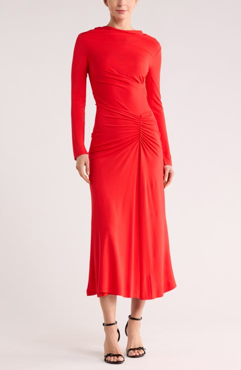 Ferrera Long Sleeve Ruched Maxi Dress