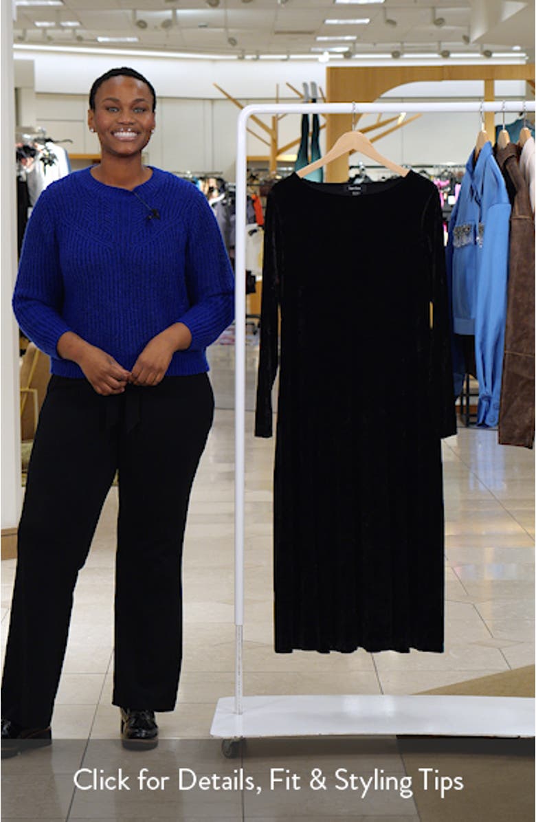 Kate Long Sleeve Crushed Velvet Midi Dress, sales video thumbnail