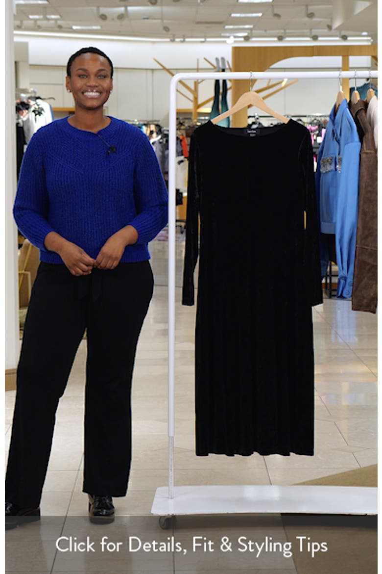 Kate Long Sleeve Crushed Velvet Midi Dress video