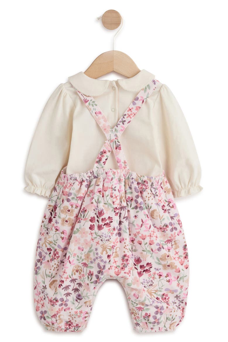 Kids' Floral Corduroy Dungarees & Bodysuit Set, Alternate, color, PINK