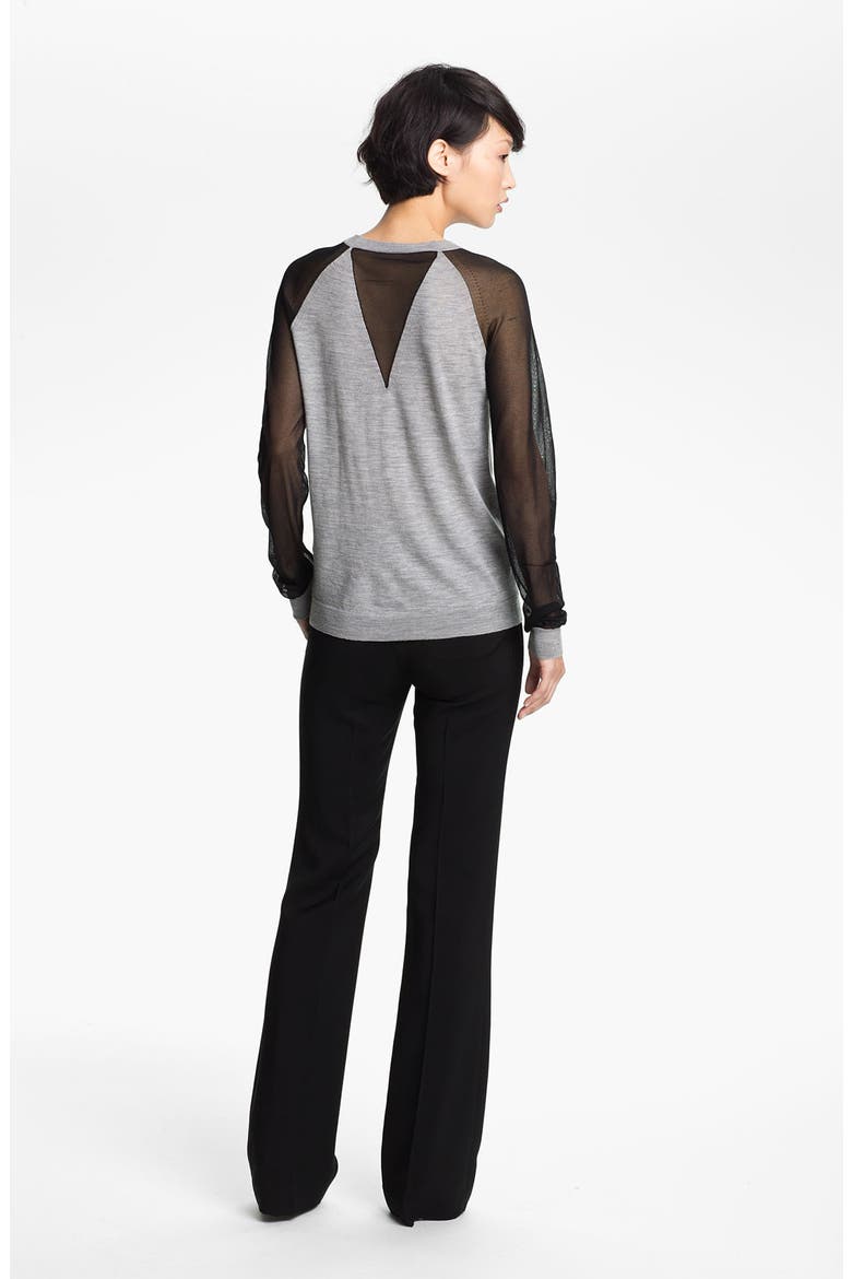 Sheer Sleeve Pullover, Alternate, color, LIGHT GREY