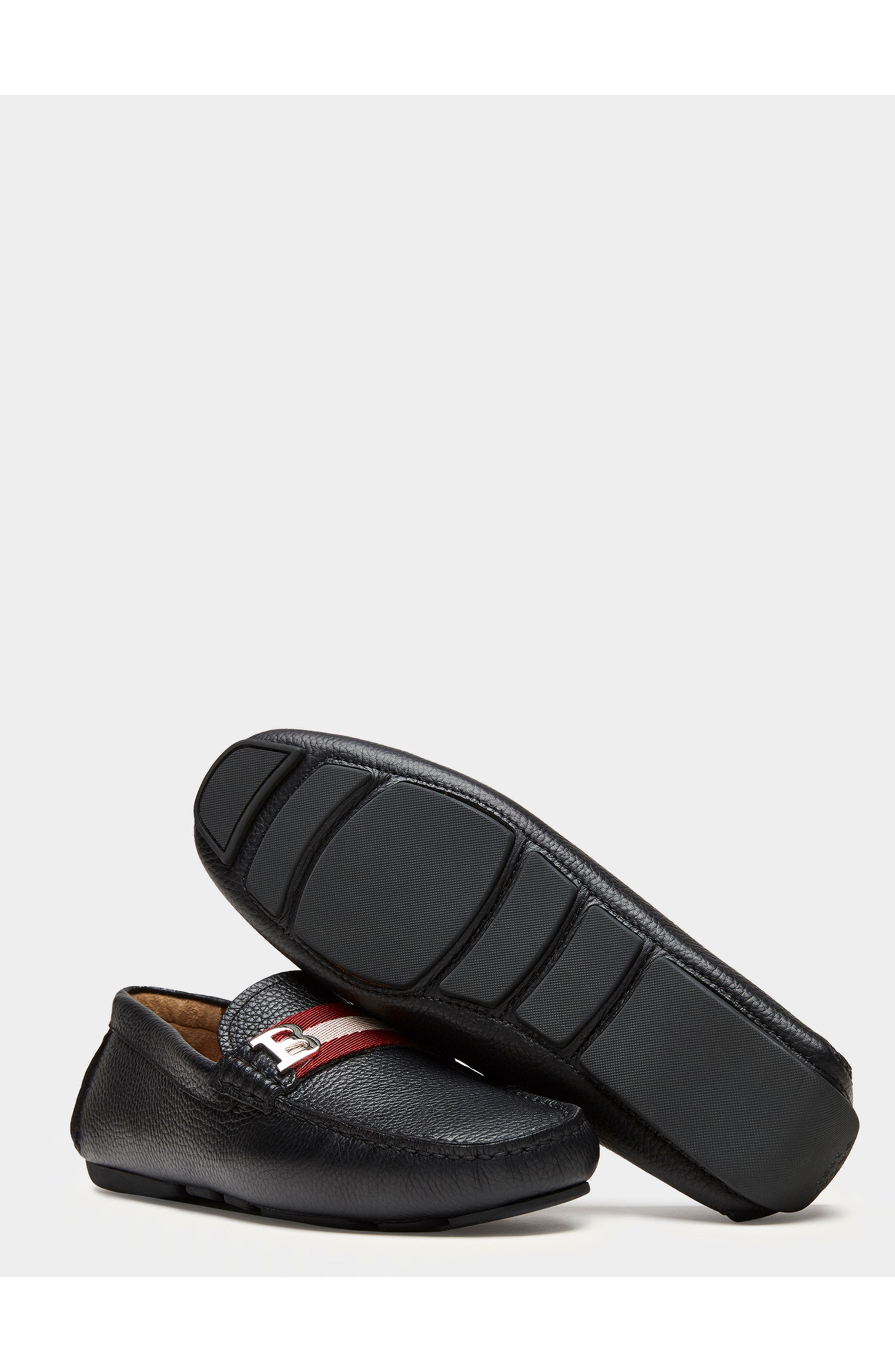 Bally Driver in Leather, Alternate, color, Black