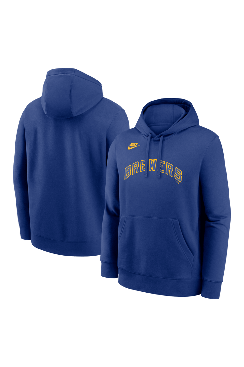 Men's Nike Royal Milwaukee Brewers Cooperstown Collection Wordmark Club Hoodie, Main, color, Royal