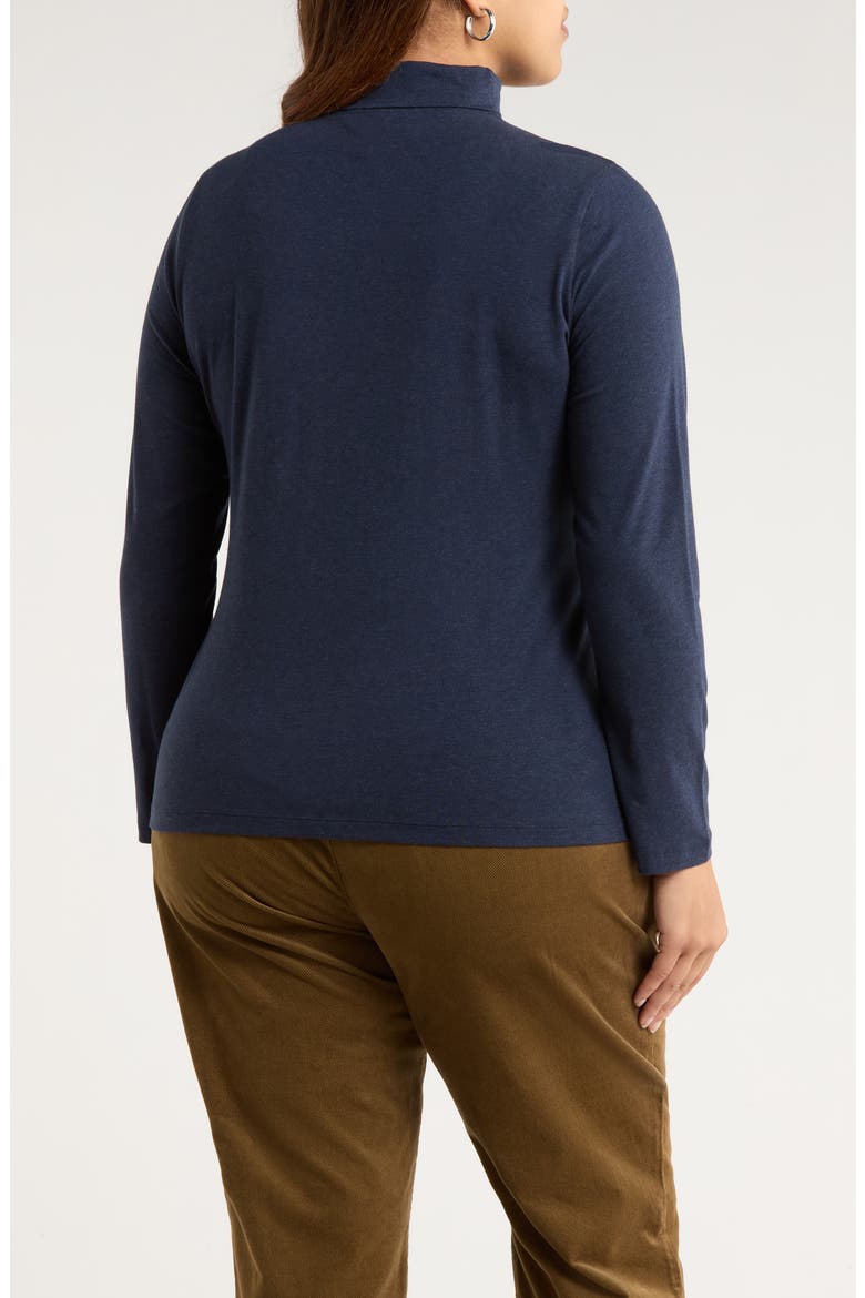 Landing Turtleneck Stretch Organic Cotton Top, Alternate, color, MARITIME
