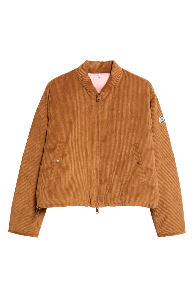 Moncler Blageon Corduroy Bomber Jacket, Alternate, color, Brown