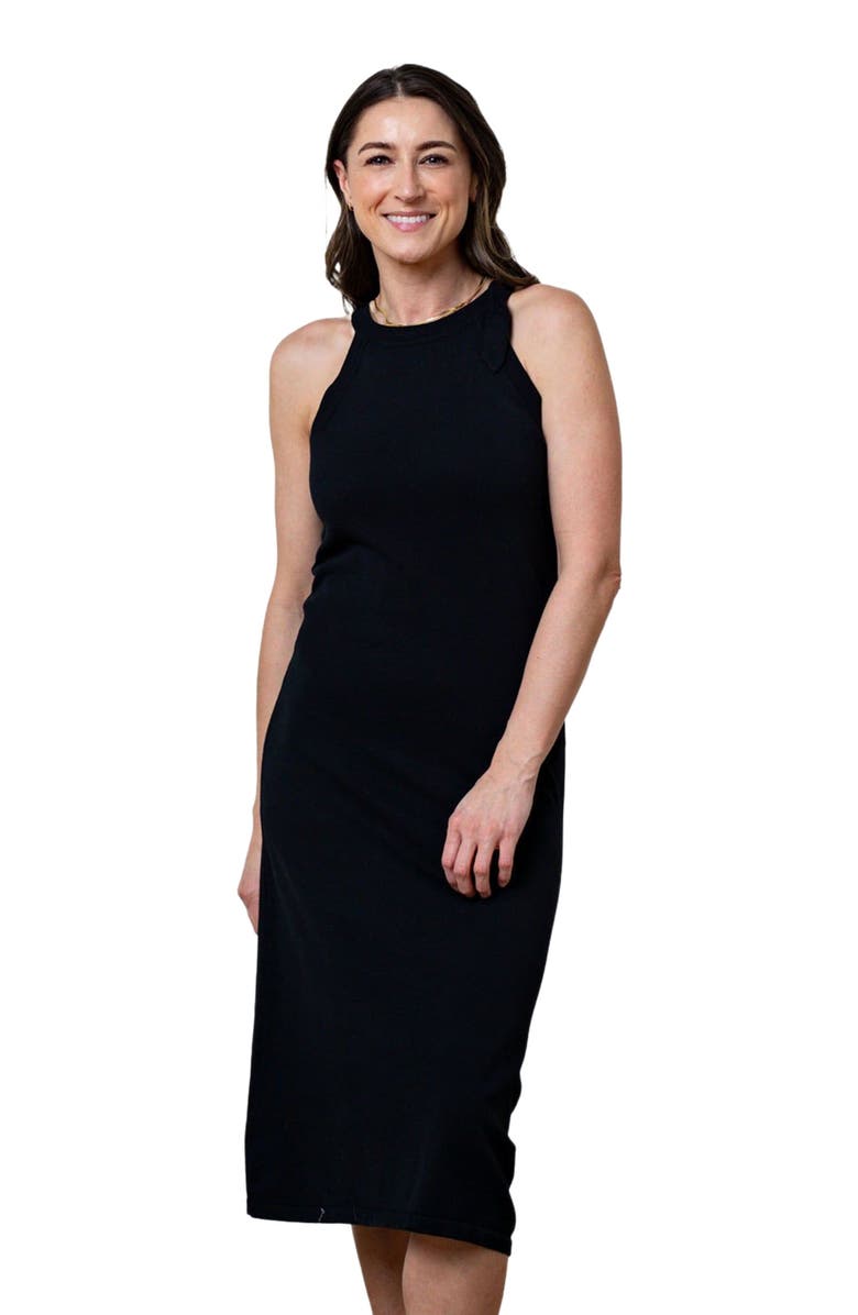 Hope & Henry Womens' Halter Tie Sweater Dress, Main, color, Black