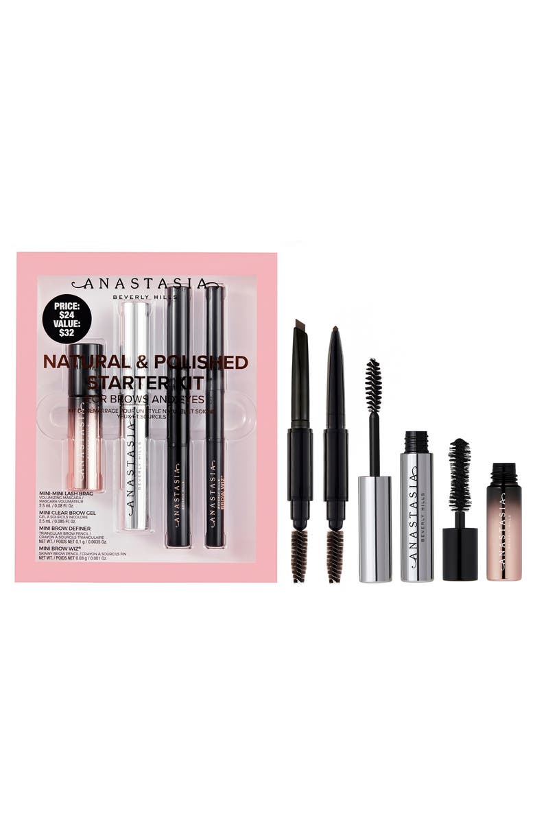 Anastasia Beverly Hills Natural & Polished Travel Size Brow & Lash Starter Set, Main, color, 