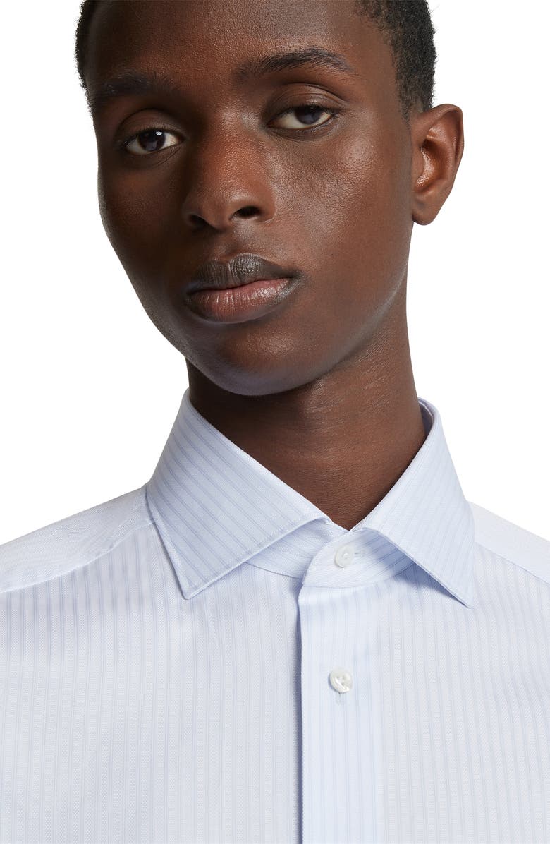 ZEGNA Centoventimila Couture Tonal Microstripe Button-Up Shirt, Alternate, color,