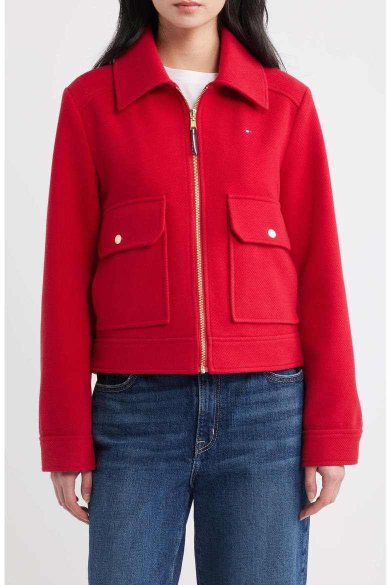 Crop Work Jacket, Alternate, color, RED