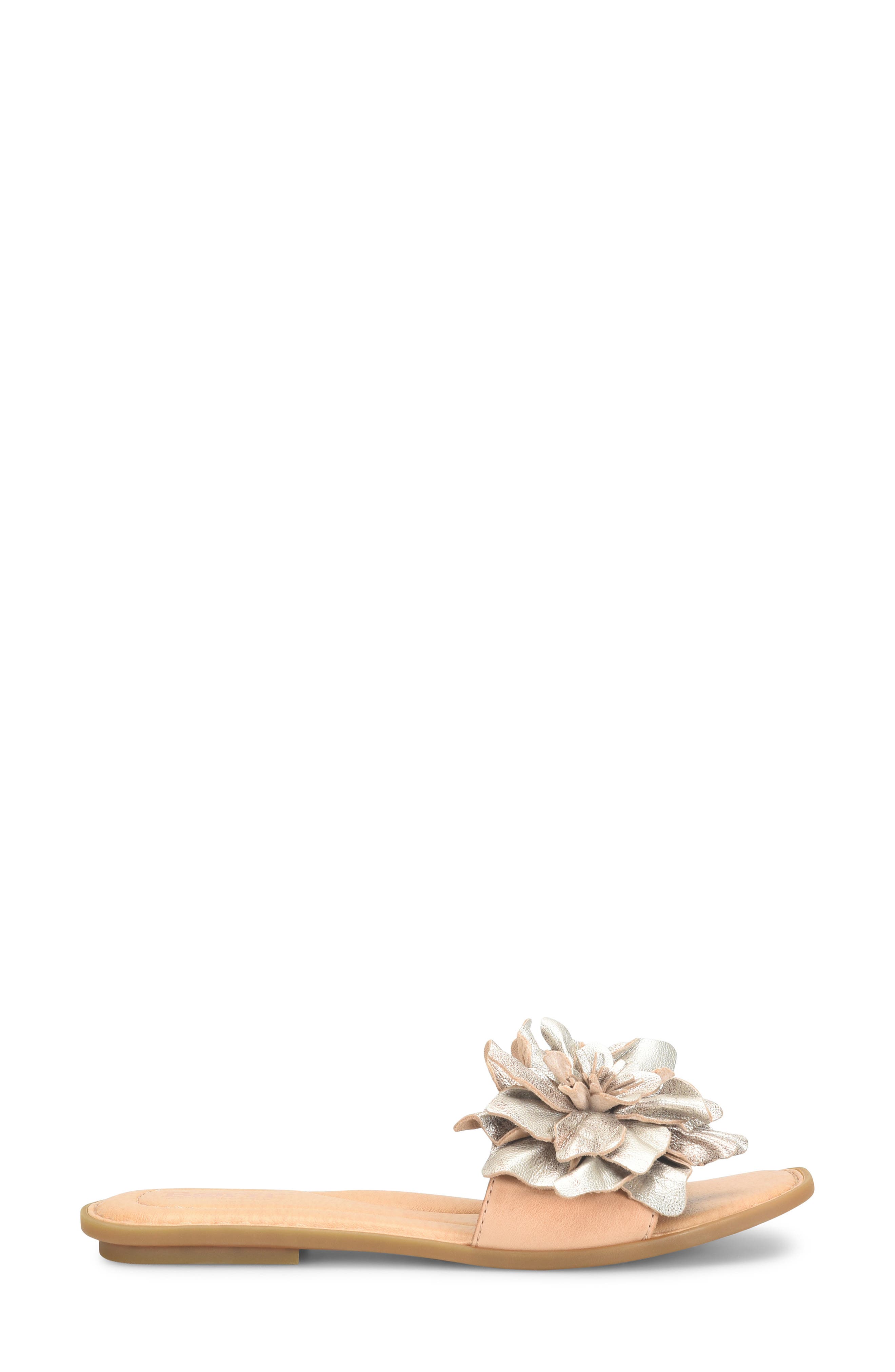 Børn Hibiscus Slide Sandal, Alternate, color, Light Gold Metallic Combo